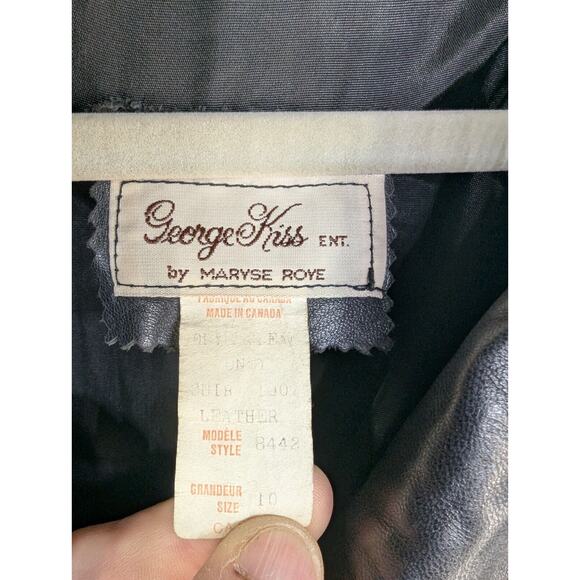 George Kriss by Maryse Roye Leather Jacket Made in Canada Womens Size 10 Vintage - Picture 6 of 12